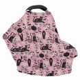 thumbnail image 4 of Renewold Stretchy Baby Car Seat Covers Carseat Canopy Baby Breastfeeding Stroller High Chair Shopping Cart Cover for Girls Boys Halloween Decor, Black Cat Pumpkin Bat Skull Pink, 4 of 7