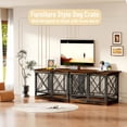 thumbnail image 5 of 48 Inch Wooden Dog Crate Furniture, Double Door Anti-Chew Indoor Kennel Side Table Brown, 5 of 8