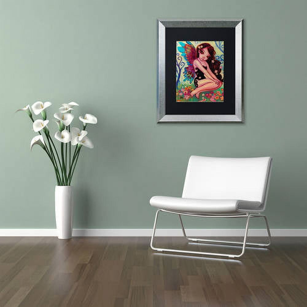 Trademark Fine Art "Rainbow Angel" Canvas Art by Natasha Wescoat, Black Matte, Silver Frame