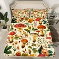 thumbnail image 2 of Manfei Natural Plant Mushroom Full Size Sheets,Rustic Farmhouse Cabin Bed Sheets,Red Bwige Green Sheet Sets For Children,Breathable Home Decor,4-Piece, 2 of 7