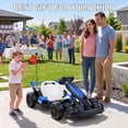 thumbnail image 6 of Licensed Porsche 36V Electric Go Kart for Kids,600W Drift Ride on Toys Ages 6-12, Adjustable Seat,LED Lights, 2 Speed Mode, Blue, 6 of 10