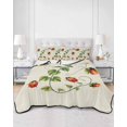 thumbnail image 2 of Quilt King Size Bedding Set, Ladybugs Eucalyptus Reversible Summer Quilt 3 Pieces, Spring Botanical Leaves Green Lightweight Bedspreads Coverlets with 2 Pillow Shams for All Seasons, 2 of 5
