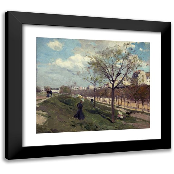 Ferdinand Marks 14x12 Black Modern Framed Museum Art Print Titled - The Fortifications, Boulevard Gouvion-Saint-Cyr (1902)