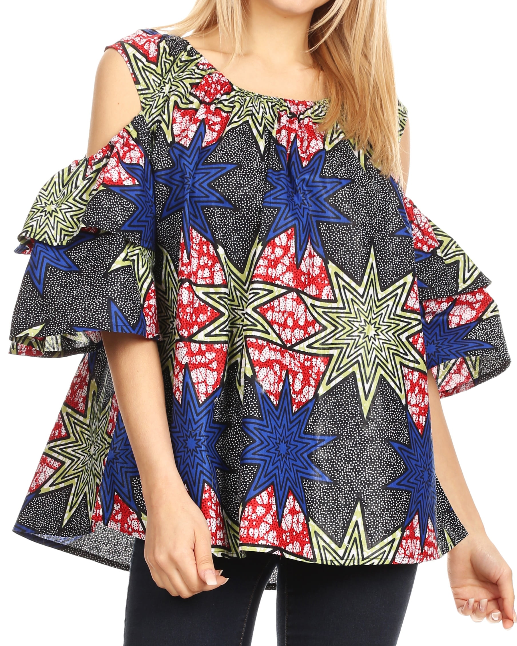 cold shoulder ankara tops