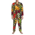 thumbnail image 3 of Balery Begetable Pijama para Hombre de Dos Piezas con Manga Larga, Conjunto de Dormir y Descanso Suave con Bolsillos-Small, 3 of 7
