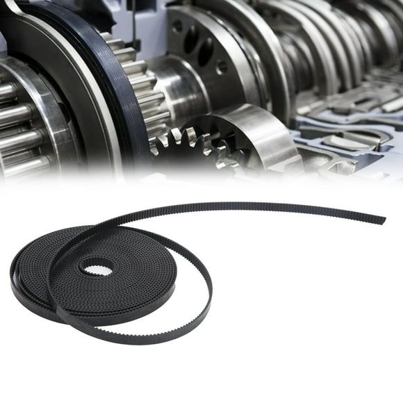 2GT 6mm PU Timing Belt, Steel Core Synchronous Belts Industrial Supply Black for Linear Drive with Better Positioning Smoothness