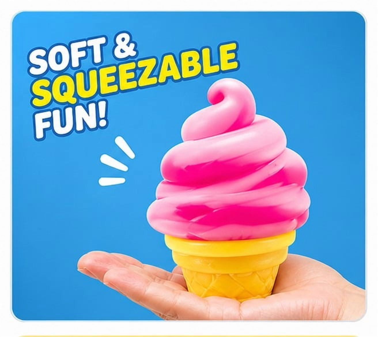 SHOPIN LEE DOH  Nice Cream Cone Stress,Soft Dough Squeeze Stress Relief, Random Color, 1 Pack
