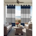 thumbnail image 4 of Navy Blue Grey Stripe Blackout Curtains 54 Inches Long for Bedroom, Modern Art Horizontal Striped Thermal Insulated Room Darkening Black Out Window Curtain Panels Grommet Drapes for Living Room, 4 of 8