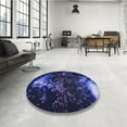 thumbnail image 3 of Ahgly Company Indoor Round Patterned Night Blue Area Rugs, 5' Round, 3 of 6