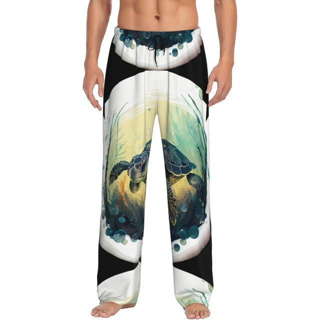 Balery Watercolor Turtle3 Pantalones de pijama para hombre, pijama ultraligero, pantalón de descanso-Medium