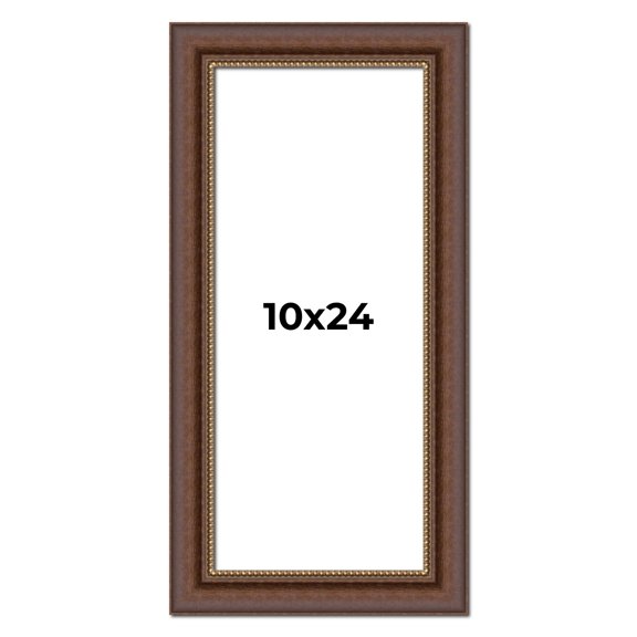 10x24 Copper and Brown Real Wood Picture Frame Width 2 inches | Interior Frame Depth 0.5 inches |