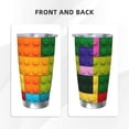 thumbnail image 3 of Cauagu Colorful Building Blocks Pattern 20oz Tumbler,Stainless Steel Vacuum Insulated Tumbler with Lid Insulated Coffee Mug Thermal Cup with Splash Proof Sliding Lid-Without Straw, 3 of 8