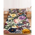 thumbnail image 2 of Twin Sze Fitted Sheet Set - Country Flowers 2 Piece Bedding Sets 16" Deep Pocket Fitted Sheet with 1 Pillowcase, Retro Pastoral Colorful Floral Herbs Brushed Microfiber Hotel Luxury Bed Sheets, 2 of 9