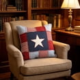 thumbnail image 5 of ZhangC 4th Of July Patriotic Star Square Throw Pillow, 20"x20" Red White Blue Flag Patchwork Decorative Pillow, Independence Day Decor for Sofa and Room, 5 of 9