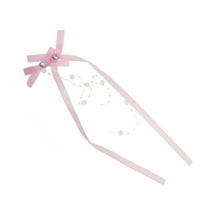 Unique Bargains 1 Pc Bow Ribbon Hair Clips Hairdo Clip for Home Pink