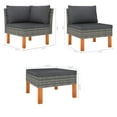 thumbnail image 5 of Reem 7pc Modular Sofa and Ottoman Set, Rattan Frame, Gray Polyester, 5 of 5