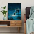 thumbnail image 5 of Reindeer Grazing Starry Night Winter Landscape Canvas Print, Suitable for Living Room, Office, Hallway, Cabin, Lodge, 5 of 8