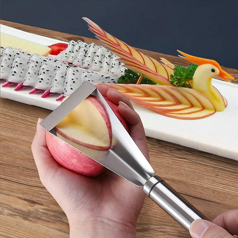 Triangle Fruit Carving Knife, 2Pcs Stainless Steel Fruit Platter Kitchen  Artifact, Vegetable Knife Non-slip Carving Blade Tool 