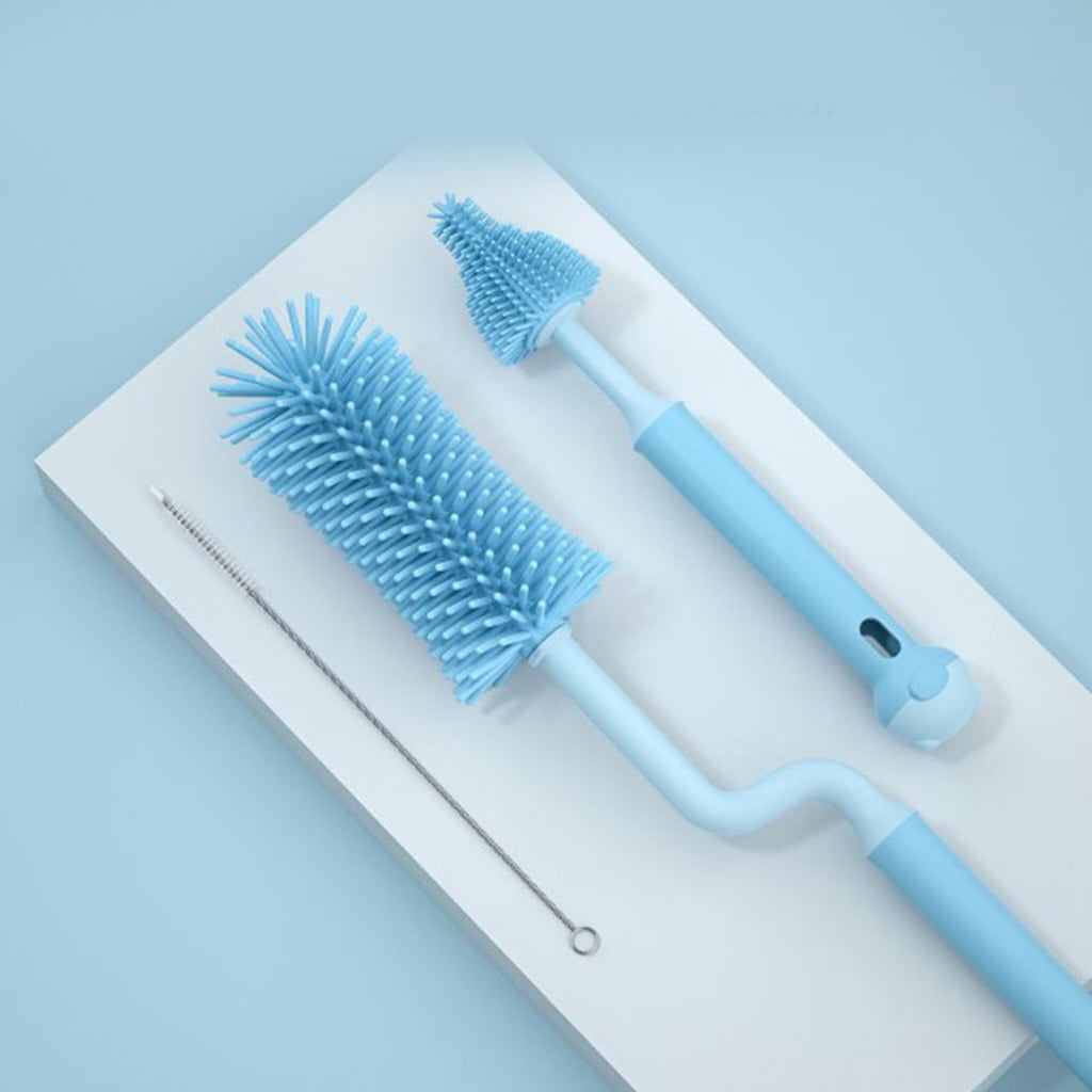3Pcs Nipple Brush Cleaner Reusable Water Bottle Brush with Sturdy Bristle