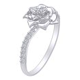 thumbnail image 2 of AFFY 0.15 Carat Round Shape Natural Diamond Rose Flower Engagement Ring 14K Solid White Gold Ring Size-8.5, 2 of 2