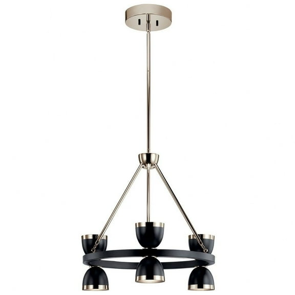 52417BKLED Kichler Lighting Baland - 6 LED Small Chandelier In Mid-Century Modern Style-20 Inches Tall and 22 Inches Wide-Black Finish