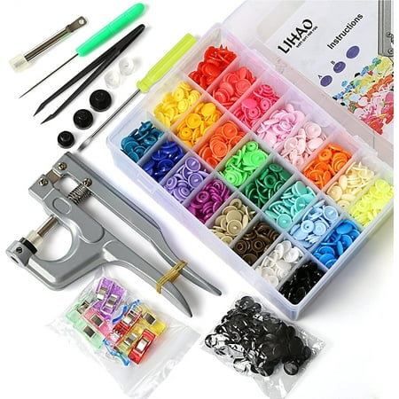 Naler Snaps and Snap Pliers Set, 375 Sets T5 Plastic Buttons for Adult Sewing and Crafting,Unisex