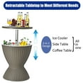 thumbnail image 6 of Topcobe 3 in 1 8 Gallon Patio Rattan Cooler Bar Table with Adjust Ice Bucket, Modern Patio Furniture Set-Brown, 6 of 8