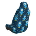 thumbnail image 3 of Picia Blue Owl Print Waterproof Sweating Car Seat Cover for Post Gym Workout, Running, Beach and Hiking, Universal Fit Anti-Slip Bucket Seat Protector, 3 of 5