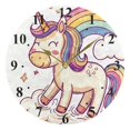 thumbnail image 5 of Unicorn with Rainbow Stars Clouds Black 10 inch Wall Clocks Non Ticking Easy to Read Battery Decorative for Home Bathroom Kitchen Bedroom Living Room, 5 of 8
