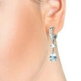 thumbnail image 5 of Galaxy Gold 14k White Gold Huggie Earrings with Aquamarines, 5 of 6