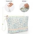 thumbnail image 4 of Bolsa organizadora de viaje Ethereal pequeña de 2 capas para maquillaje, color azul, 4 of 6