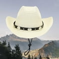 thumbnail image 2 of Summer Holiday Fashion Casual Style Sun Hat With Lanyard Outdoor Shade Cowboy Hat, 2 of 4