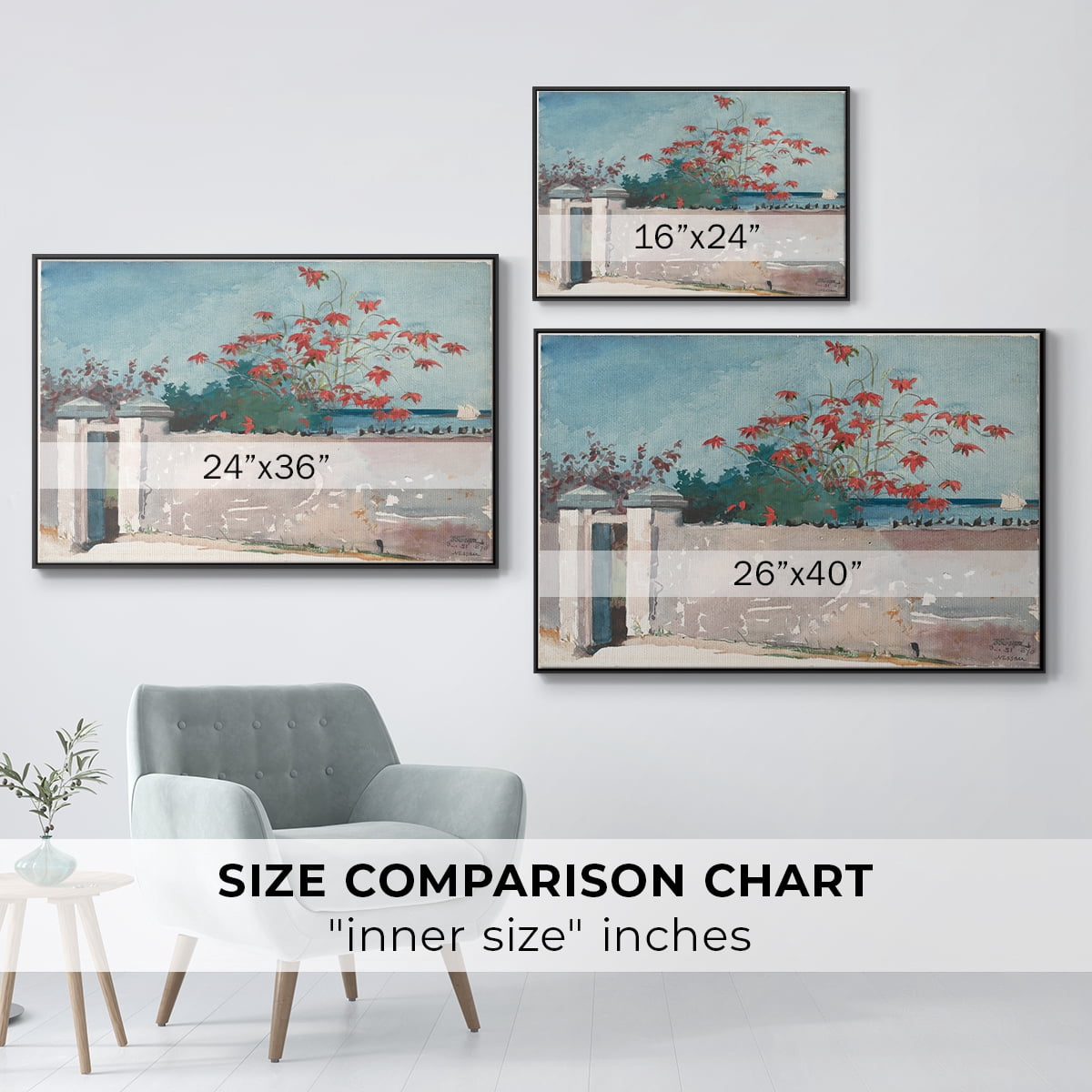 Vintage Landscape-CXXXIII By Wexford Home Framed in Black Wood Gallery Wrapped Canvas 25 in. x 37 in.