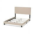 thumbnail image 3 of Ramon Modern and Contemporary Beige Linen Fabric Upholstered Full Size Panel Bed with Nailhead Trim, 3 of 6