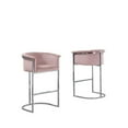 thumbnail image 3 of Pink Velvet Barstool Chair (Single) with Silver Metal Chrome Base, 3 of 3