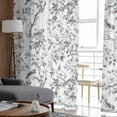 thumbnail image 4 of Flower Bird Semi Sheer Curtains 96 Inch Length 2 Panels Set, Grey Elegant Floral Spring Plant Watercolor Sheer Kitchen Curtain Privacy Voile Window Curtain for Living Room Bedroom Rod Pocket Drapes, 4 of 7