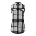 thumbnail image 6 of LGhxcb Women's Plus Size Plaid Vest Coat Button Down Sleeveless Coat Jacket Outerwear Women's Outerwear Vests, 6 of 6