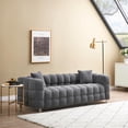 thumbnail image 5 of YYAo Fleece Sofa, Modern Loveseat Futon Includes Two Pillows for Living Room Bedroom, Small Space, Gray, 5 of 9