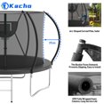 thumbnail image 2 of Kacho Trampoline, Trampoline avec Filet de Sécurité 10 Pieds 1000LBS Trampoline pour 1-2 Enfants, Trampoline avec Panier de Basket et Échelle, Ballon, Trampoline Extérieur Récréatif Robuste, Noir, 2 of 7