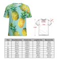 thumbnail image 2 of Lunarable Pineapple Womens Tops Women's Fashion Casual Short Sleeve Flower Print Round Neck Pullover Top Blouse, 2 of 6