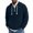 Navy, variant on fatyb Men's Quarter Zip Corduroy Hoodies Long Sleeve Casual Drawstring Hooded Pullover Tops with Pocket
