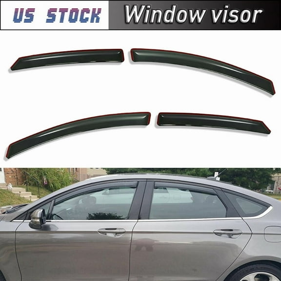 Possbay In Channel Window Visor Sun Vent Rain Guard Deflector For Ford Fusion 2013-2020