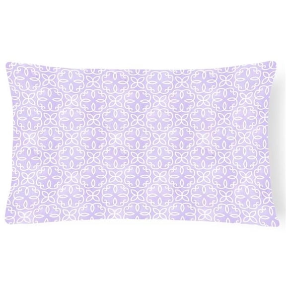 Gemoetric Circles on Purple Watercolor Canvas Fabric Decorative Pillow - 12 x 16 in.