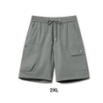 thumbnail image 4 of Qarigey Pantalones cortos de trabajo para hombres con cuerdas decorativas y pantalones casuales para hombre de capas ricas Prendas para la parte inferior del cuerpo Gris oscuro 2XL, 4 of 6