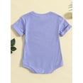 thumbnail image 3 of GXFC Infant Baby Girls Boy Rompers T Shirt Newborn Short Sleeve Solid Short One Piece Jumpsuit Toddler Summer Bodysuit Clothes 0-24M, 3 of 9