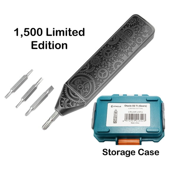 Olight Otacle D2 Ti Gears Multi-Bit Driver w/Fidget Slider & Gear Etching Limited Edition