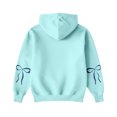 thumbnail image 7 of Stichou Womens Bow Graphic Hoodie Cute Bow Sweater Oversized Long Sleeve Fleece Sweatshirt Drop Shoulder Pullover Tops with Pocket Blue 2XL, 7 of 7