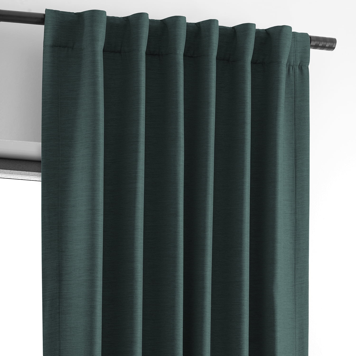 Half Price Drapes Bayberry Teal Bellino Textured Faux Linen Room Darkening Curtains For Bedroom & Living Room Curtains(1 Panel), Curtains 120 Inches Long, 50W X 120L