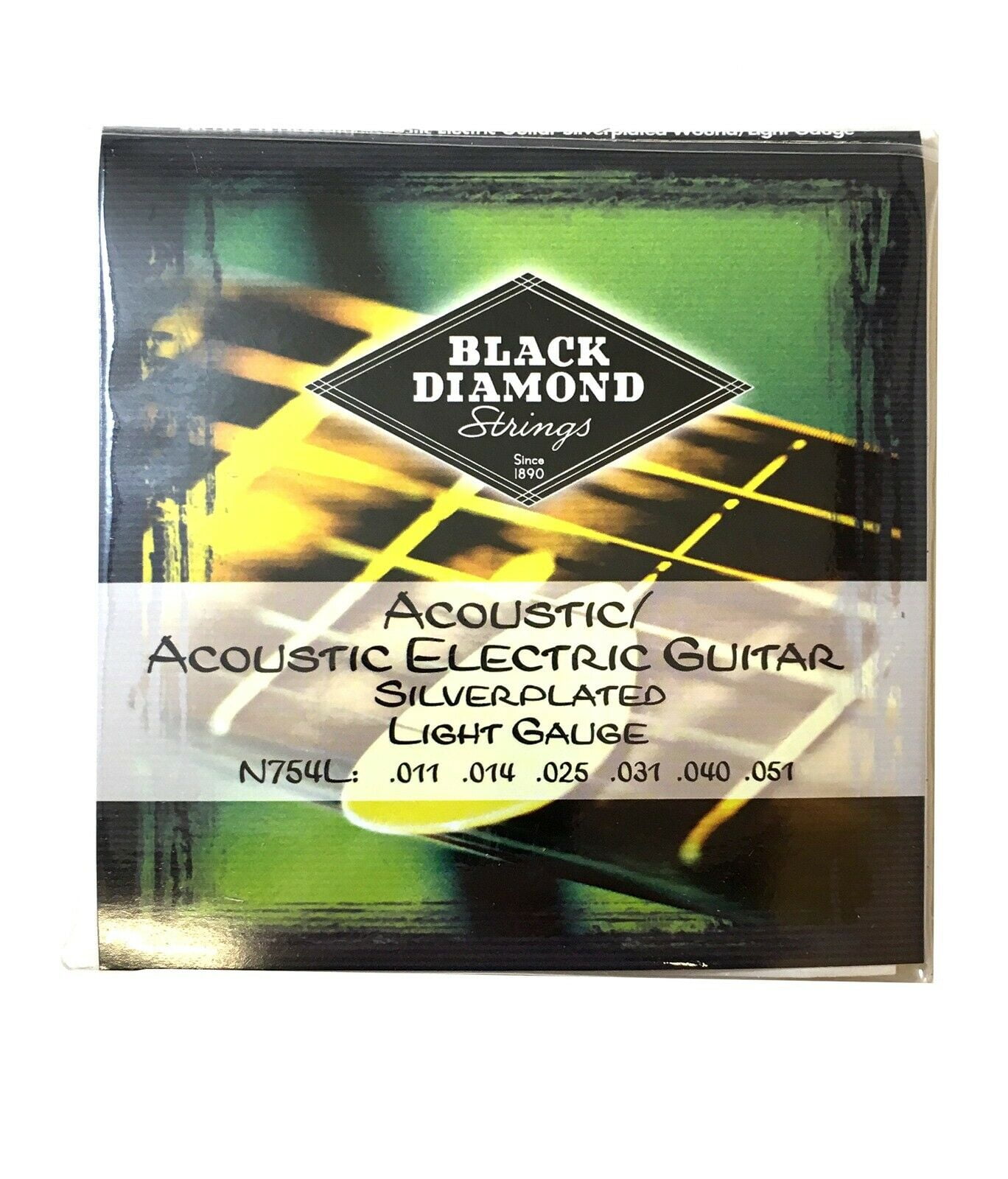 Black Diamond Guitar Strings Acoustic Light Silver Plated N754M 1151
