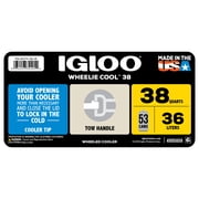 Igloo Wheelie Cool 38 QT Hard Sided Cooler with Wheels, Blue